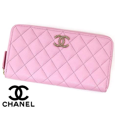 CHANEL シャネル AP3181 PINK マトラッセ キャビアスキン メッシュココマーク 小銭...