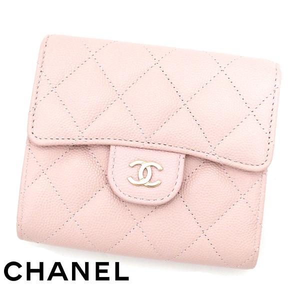 CHANEL シャネル AP0231 PINK キャビアスキン クラシック スモール フラップ ウォ...