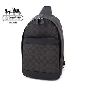 COACH アウトレット　コーチ F54787 MA/BR　シグネチャー　メンズ ボディバッグ　ショルダーバッグ チャーリーズ パック PVC　マホガニー×ブラウン｜j-sekine2nd