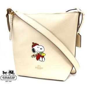 COACH アウトレット　コーチ　CF292 IMOQY　PEANUTS コラボ　ヴァル ダッフル　スヌーピー ウッドストック カドル モチーフ　ショルダーバッグ　アイボリー｜j-sekine2nd