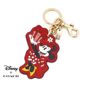 DISNEY X COACH アウトレット コーチ ディズニーコラボ CN008 IMRZP レザー キーホルダー バッグチャーム エレクトリックレッド 新品 ギフト 保存袋｜j-sekine2nd