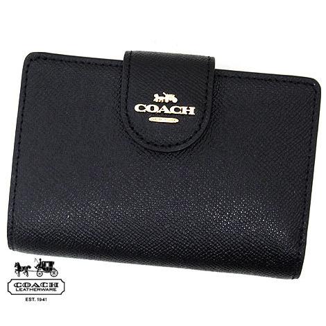 COACH　アウトレット　コーチ C6390 IMBLK　クロスグレイン ミディアム コーナー ジッ...