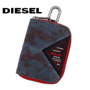 DIESEL ディーゼル　X08435 P4446 T6031　CLE　メンズ　6連キーケース　キーホルダー　キーリング付き　デニム　デニムブルー×レッド｜j-sekine2nd