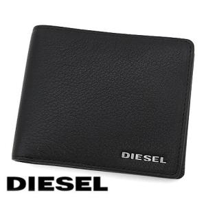 DIESEL ディーゼル X06627 P0396 T8013 HIRESH S メンズ 小銭入れ付 レザー 二つ折り財布 ブラック 新品 箱付｜j-sekine2nd