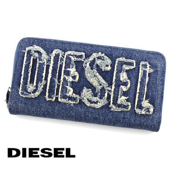 DIESEL ディーゼル X09534 P5499 H1410 ラウンドファスナー長財布 ダメージ加...