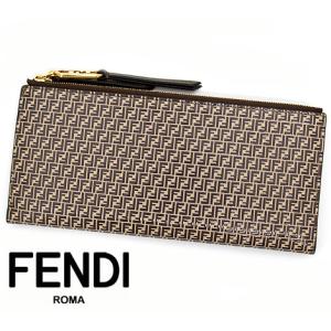 FENDI　フェンディ　8M0405 AHM1 F1FNK　FFロゴ　レザー　ロング ウォレット　小銭入れ付き　二つ折り長財布　レディース　ブラウン