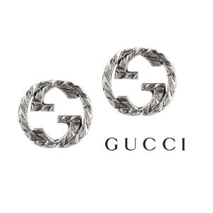 GUCCI グッチ 457109 J8400 0811 インターロッキングG シルバー ピアス スタッド アクセサリー 両耳用 ユニセックス 新品｜j-sekine2nd