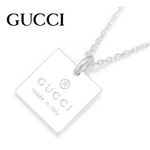 GUCCI グッチ 223869 J8400 8106 トレードマーク スクエア ネックレス ペンダント アクセサリー シルバー メンズ レディース ユニセックス｜j-sekine2nd