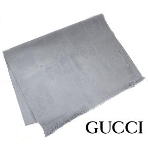 GUCCI グッチ 573682 4G200 1400　アウトレット　GG ジャカード ウール マフラー ストール グレー ギフト プレゼント メンズ 男性用 レディース ユニセックス｜j-sekine2nd