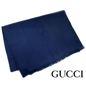 GUCCI グッチ 573682 4G200 4000　アウトレット　GG ジャカード　ウール　マフラー ストール スカーフ　ネイビー メンズ 男性用 ユニセックス レディース｜j-sekine2nd