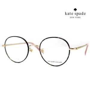 Kate Spade ケイトスペード HELKA/F 004 140　伊達眼鏡 メガネフレーム レディース チタンフレーム ゴールド ハバナピンク 正規品｜j-sekine2nd