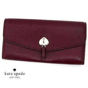 kate spade　ケイトスペード　K6402 600 マーティ ペブルド レザー ラージ スリム フラップ ウォレット 小銭入れ付 長財布 DEEP BERRY ワインレッド｜j-sekine2nd