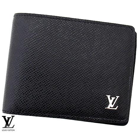 LOUIS VUITTON ルイ ヴィトン M30295 タイガ 小銭入れ無し 二つ折り財布 メタル...