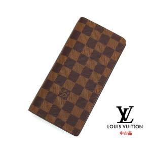 LOUIS VUITTON  ルイ ヴィトン N60017 ダミエ メンズ用小銭入れ付き長札 ポルトフォイユ ブラザ 中古品 ランクA＋ USED 箱付 中古品｜j-sekine2nd