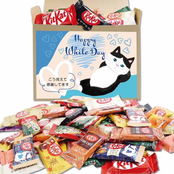 ホワイトデー お返し お菓子 人気 チョコ 可愛い 猫 キットカット 48個セット ミニ 食べ比べ ...