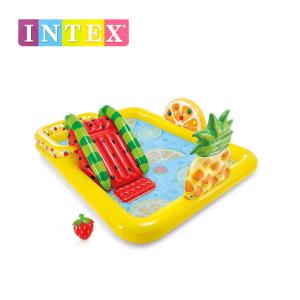 インテックス フルーティープレイセンター U-57158 キャプテンスタッグCAPTAINSTAG INTEX プール 水あそび 滑り台付き すべり台｜j-shop