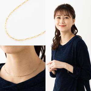 【最安値】K18 18金 18k YG ペーパークリップ ネックレス 45cm 約45cm ペーパークリップ ネックレス チェーン 幅約1.7mm K18 YG 18金