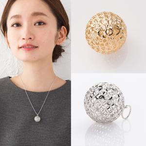 透かしデザイン ペンダントトップ K18/WGペンダント 18金 約0.8g
