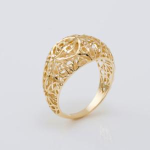 選べる3カラー K18 ゴールド 透かし シロツメクサ 花冠 リング 7