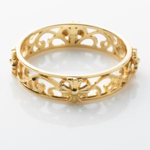 K18 透かし コンビネーション デザイン リング YG WG 地金 指輪 18金