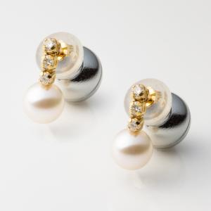 美品 Hirotaka ヒロタカ K10刻印 Bow 0.03ct ダイヤモンド スタッド