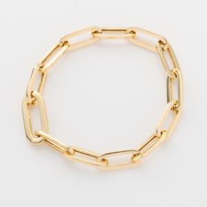 チェーンリング K18YG 中空 ペーパークリップ チェーン リング 太目