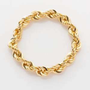 チェーンリング K18YG 中空 スカル チェーン リング デザイン 指輪 18