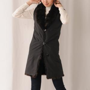 sankyo shokai [5%offクーポン]レッキス ファー コート 七分袖