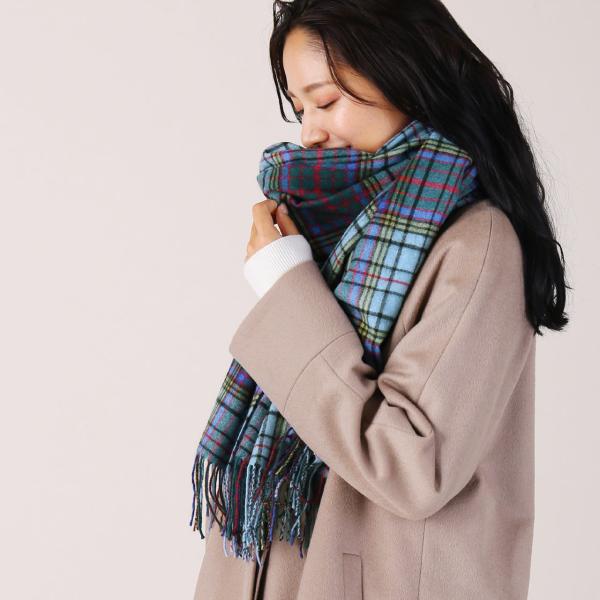 [期間限定価格]カシミヤ 100% チェック 大判 ストール レディース 205cm カシミア カシ...