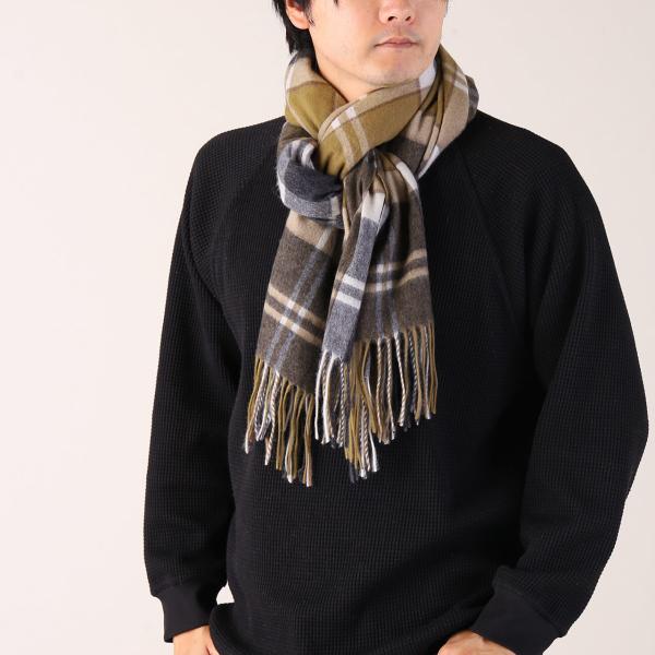 カシミヤ 100% チェック 大判 ストール メンズ マフラー 200cm カシミア カシミヤストー...