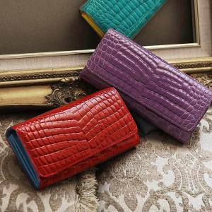 sankyo shokai 爆買！スモール クロコダイル 長財布 藍染め