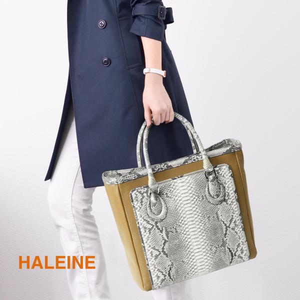 【訳あり】パイソン レディース トートバッグ A4［HALEINE］ブランド ダイヤモンド パイソン...