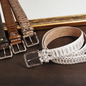 sankyo shokai パイソン ベルト レディース 本革 ブラック