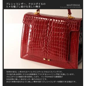 クロコダイルハンドバッグ シャイニング 加工/...の詳細画像4