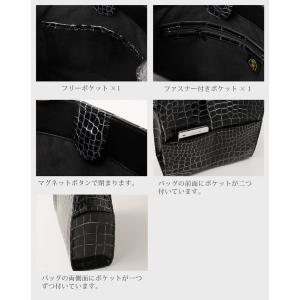 日本製 クロコダイル トートバッグ シャイニン...の詳細画像5