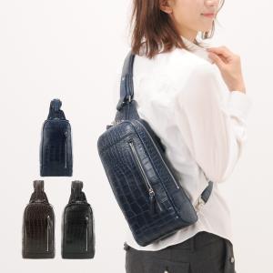 sankyo shokai クロコダイル ショルダーバッグ 2way バッグ