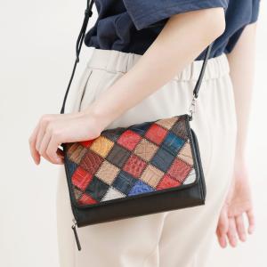 お財布 ポシェット 2WAY クロコダイル ステッチワーク