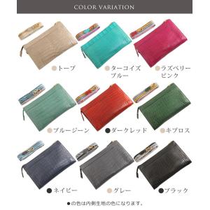 クロコダイル マット 加工 ショルダー クラッ...の詳細画像1