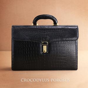 sankyo shokai（三京商会） クロコダイル ビジネスバッグ メンズ