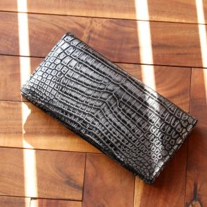 sankyo shokai（三京商会） スモール クロコダイル 長財布 藍染め