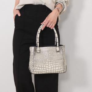 定価91万 JRA認定 パールホワイト センター取り クロコダイル ハンドバッグ 定価91万 JRA認定 パールホワイト センター取り クロコダイル ハンドバッグ