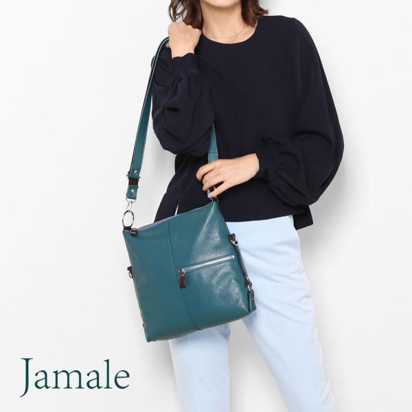 [MAX10%off]ショルダーバッグ レディース 革 Jamale 日本製 牛革 2way 軽量 ...