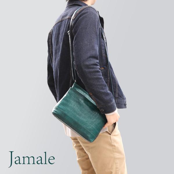 Jamale 牛革 ショルダー バッグ 日本製 クロコダイル 型押し 全5色