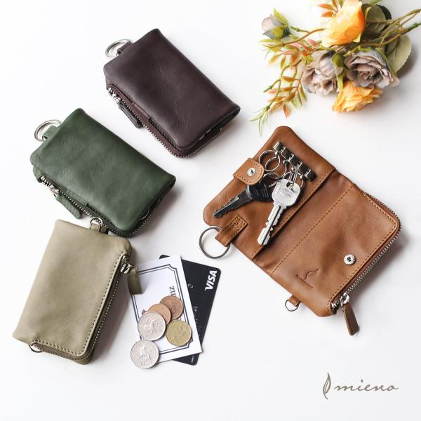 キーケース 小銭入れ付き レディース 本革 牛革 レザー ブランド mieno nova［名入れ 可...