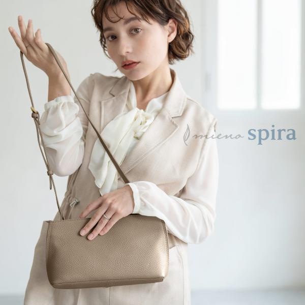 [10%offクーポン]ショルダーバッグ レディース 斜めがけ mieno spira 大人 本革 ...