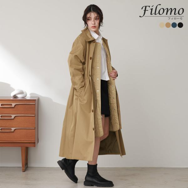 ロングコート レディース 3way 中綿 ライナー 付き 秋 冬 春 ライトアウター 弱はっ水 オー...