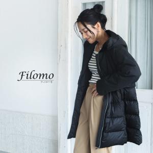 [期間限定価格]Filomo ダウンコート レディース コート アウター ジャケット 異素材 切り替え フード付き (08000300r)｜j-white