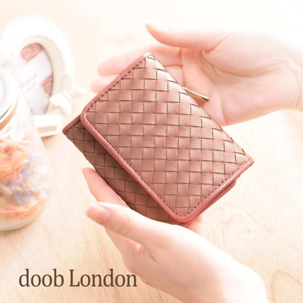 ミニ財布 レディース 極小 三つ折り 革 イントレチャート コンパクト 小さめ(No.0900007...