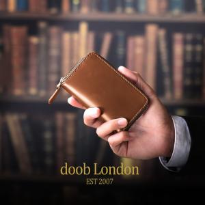 doob London コードバン ミニ財布 メンズ ブランド ラウンドファスナー コンパクト 財布 ブラウン(09000141-mens-1r)［名入れ 可能］｜sankyo shokai-三京商会