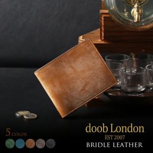 ブライドルレザー 折り財布 doob London 本革 内装 イタリア製 牛革 レザー(09000185r)｜j-white